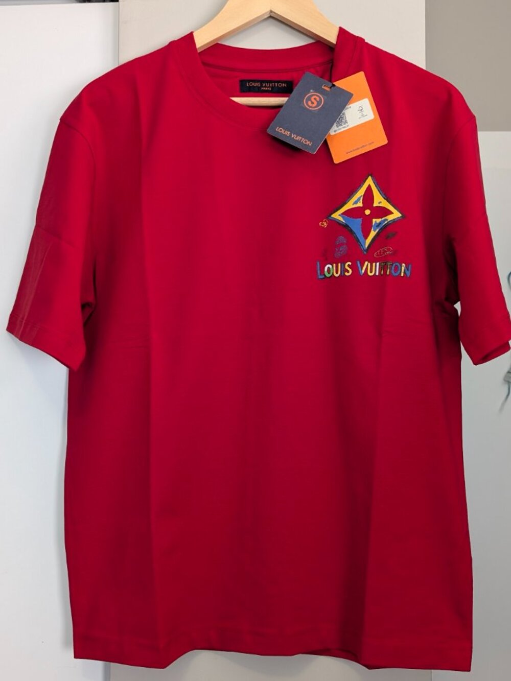 Louis Vuitton Red Graphic T-Shirt | Multicolor Logo Tee NWT